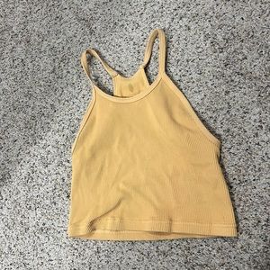 yellow cropped tank // size small